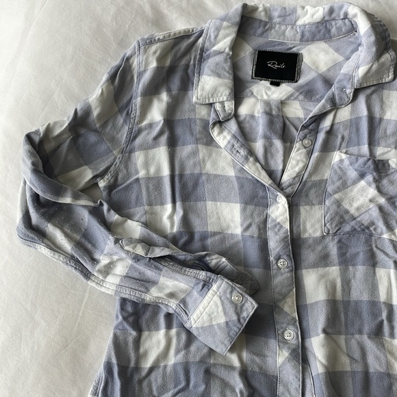 Blue and White Plaid Rails Shirt, Size XS - Picture 3 of 4